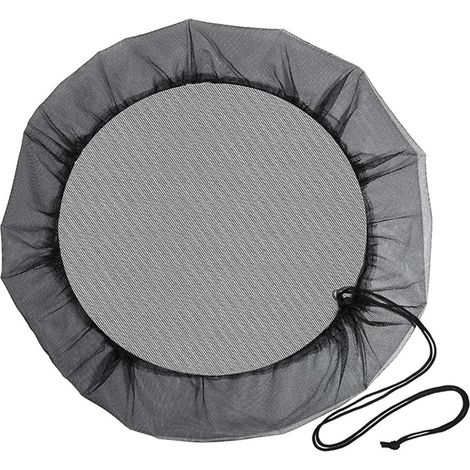 Lot de 2 filets de collecte d'eau de pluie avec cordon de serrage réglable pour éviter les moustiques, les feuilles, les débris et les accessoires de pluie (noir, 80 cm) (1/4)