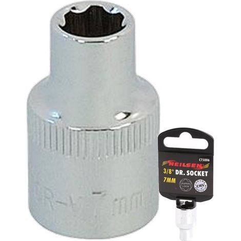 Neilsen 3/8" Drive Standard Shallow Square Metric Single Socket 7mm (1/2)