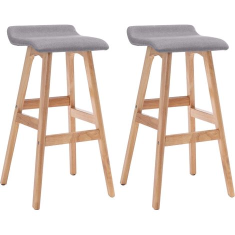 Maison Exclusive - Barhocker 2 Stk. Hellgrau Stoff