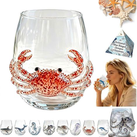 Verre à vin verre artisanal marin pour usage cuisine (1/5)