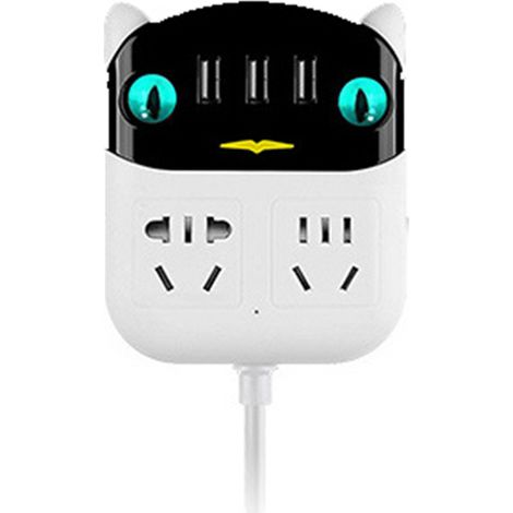 Multiprise multifonction avec ports USB, prise en ABS ignifuge 220V pour maison et bureau, fiche CN, bloc multiprise (1/5)