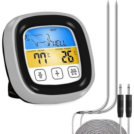 -Thermomètre numérique de cuisine pour viande, inoxydable, étanche, sonde de température pour viande, four, BBQ (1/3)