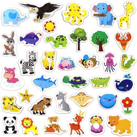 36 Pièces Aimants de Réfrigérateur, Aimants de Refrigérateur Enfant avec de Beaux Animaux Magnet Frigo Mignonne pour Réfrigérateur et Photos Magnet Frigo
