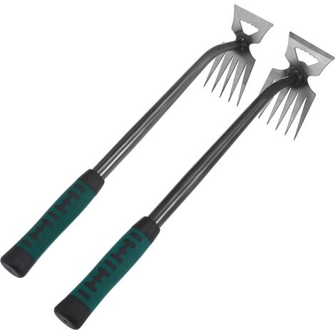 Outil de Désherbage à Fente en Acier à Burin, Lot de 2 Pièces Usage Agricole et Jardinage Domestique, Couleur Verte, Robuste et Solide, Application Large (1/5)