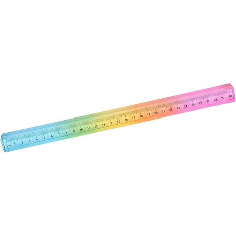 Règle de dessin géométrique, 30 cm, avec corps transparent à (1/5)