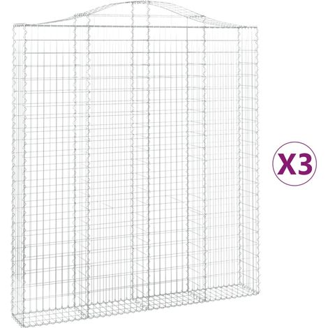 Maison Exclusive - Cestas de gaviones 3 uds forma de arco hierro