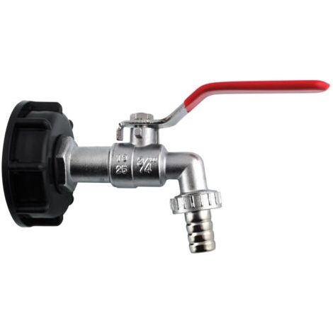 S60x6-Anschlussstück mit Ventil für IBC-Tank