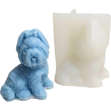 Moules en silicone pour chiens mignons, moules à savon faits main, moule en résine pour chiots, moules à bougies