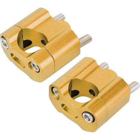Paire de supports de guidon moto 22mm/28mm, adaptateur rehausseur CNC en alliage d'aluminium doré, 1/8in 7/8in (1/3)