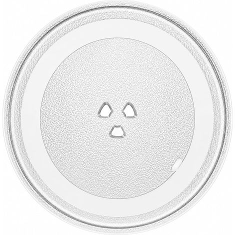Plateau tournant en verre rond pour micro-ondes universel - 25,5cm, 3 fixations, 255mm Micro ondes Plateau tournant en verre assiette micro onde (1/5)