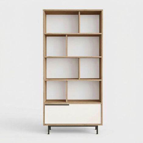 Bücherregal mit Tür und mehreren Regalböden Nolven (1/4)
