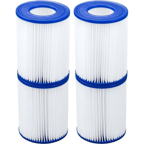 4er-Pack Poolfilterkartuschen – Für Bestway II (kompatibel mit Lay-Z-Spa), Weiß/Blau (1/5)