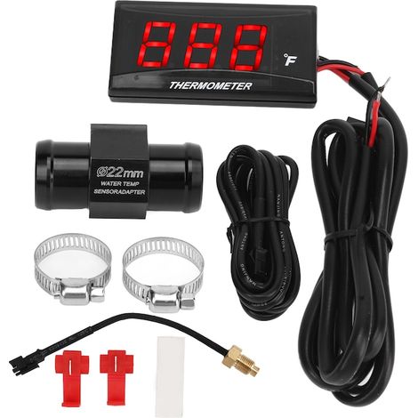 Termometru de apa pentru motocicleta, display LCD subtire, dimensiuni 57x29x13mm, 12V (1/5)