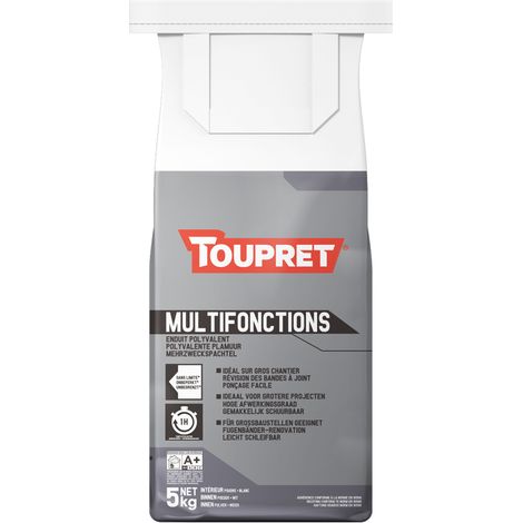 Toupret Multifonctions Enduit polyvalent intérieur 5 kg – Rebouchage, égalisation et lissage