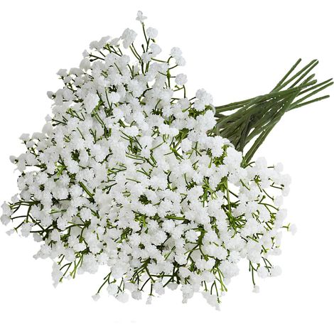 Gypsophile Artificielles 10 Pièces Petit Fleur Artificielle Gypsophile Bouquet, Fleur Artificielle Gypsophile (Blanc) pour Mariage Décoration DIY Arrangements de Fête (1/5)