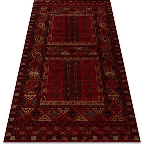 Wollteppich KASHQAI 4346 300 orientalisch, geometrisch rotwein  red 67x130 cm