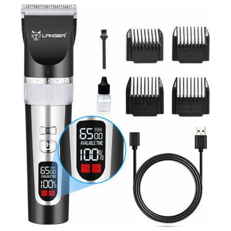 Tondeuse de toilettage pour chat pour poils longs emmêlés, kit de toilettage pour chat à 5 vitesses sans fil à faible bruit pour animaux de compagnie tondeuse rasoir pour chiens chats animaux (1/5)