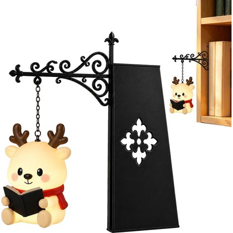 Ces lanternes de bibliothèque au style rétro, chaleureuses et adorables, ornées de motifs de Père Noël et de rennes. (1/5)