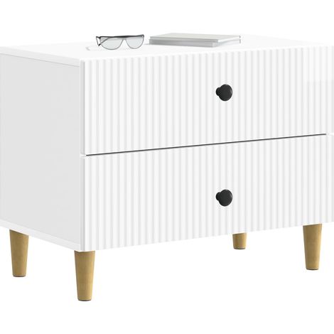 Maison Exclusive - Armadio da Notte con cassetto Bianco Lucido 62 x 34,5 x 48 cm
