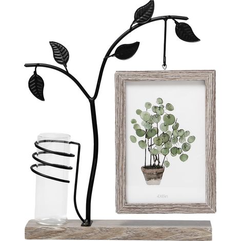 Cadre Photo Cadre avec Vase et Arbre en Métal-Photo: 10x15cm (1/5)