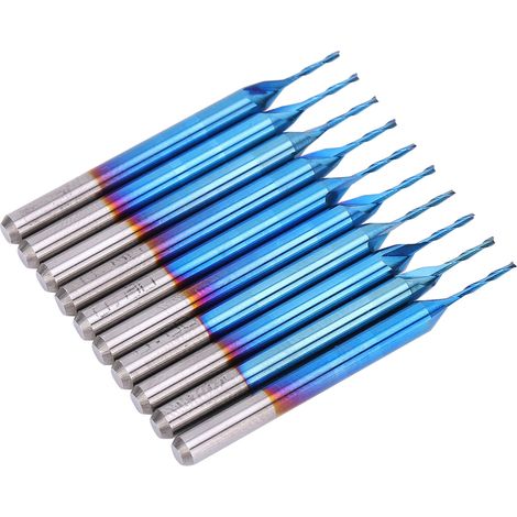 10 pièces Fraise à bois 3,175 mm pour défonceuse, fraise en spirale pour usinage CNC et menuiserie (1/5)
