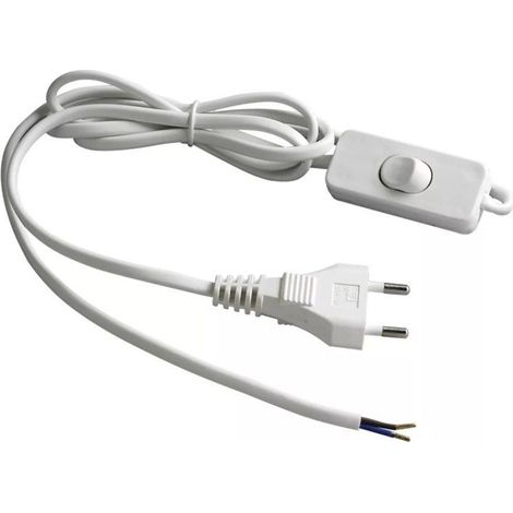 Cavo di alimentazione bianco con spina presa elettrica interruttore 2Gx0.75MM (1/2)