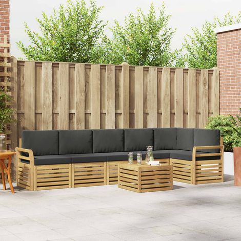 vidaXL Outdoor-Sofagarnitur 7 pcs Weiß und Anthrazit 59 x 59 x 37 cm (1/5)