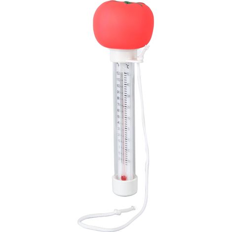 Thermomètre flottant pour piscine, objet décoratif et précis en forme de tomate, mesurant la température de l'eau. (1/5)