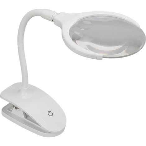 Loupe à 6 LED, intensité lumineuse réglable sur 2 niveaux, lentille optique ajustable, pliable, base stable. Convient pour la maison, le bureau ou l'école.
