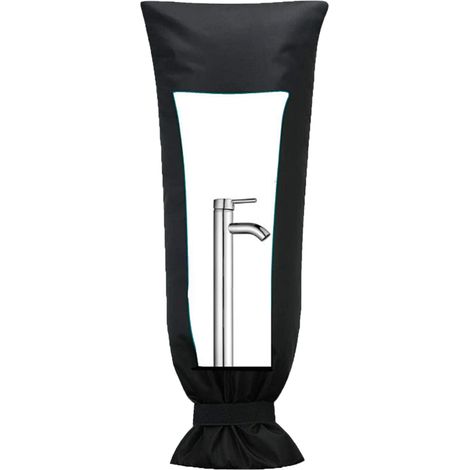 Couverture de robinet extérieur [Oxford noir imperméable] - Protection anti gel, matériau oxford isolant, résistant à l'eau, dimensions S/M/L/XL pour isolation optimale (1/5)