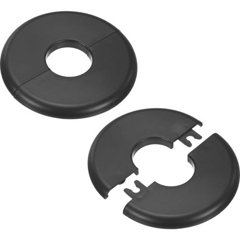 Lot de 2 brides murales fendues, pour tuyau ABS de 1 pouce/25 mm de diamètre extérieur, plaque de cartouche ronde auto-adhésive en plastique pour tuyau d’eau/robinet [Noir] (1/5)