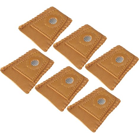 Manchon de couture en cuir et laiton pour protéger les doigts, accessoire pour travaux manuels. (1/5)