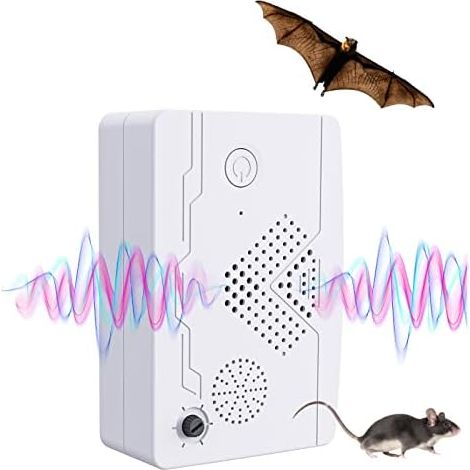 Ultrasonic Pest Mouse Bat Reject Repelling System, Ultrasonic Pest Repeller for House Indoor Pest Bat Squirrel Repellent Outdoor, Keep Bat and Pest Flee Away, white (1/5)