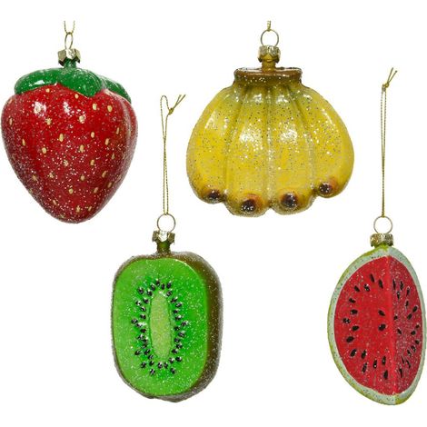 Pallina per albero di Natale infrangibile, frutta, mix di motivi (1/4)