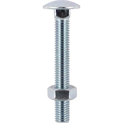 TIMco M8 x 40mm Carriage Bolt With Hex Nut - Zinc Qty 100