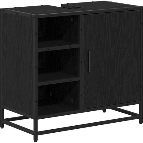 Maison Exclusive - Badezimmerschrank mit Tür Schwarz Eichen-Optik