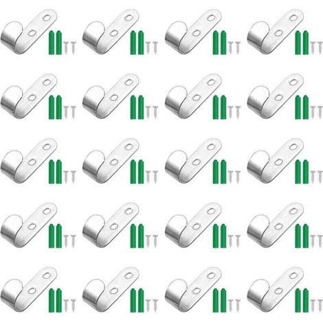 Lot de 20 crochets pour bâches de remorque, 44 x 21 x 16 mm, fixations pour bâches, crochets pour bâches de remorque, accessoires pour remorques porte-voitures