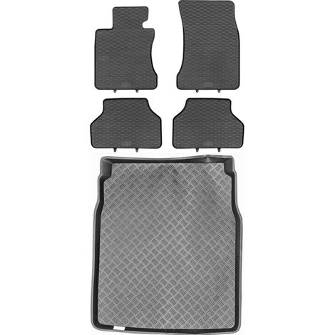 Juego de alfombrillas de goma para coche y alfombrilla para maletero para BMW Serie 5 E60 Sedán (2003-2010).