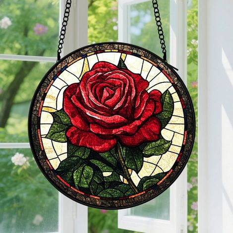 Capteur de Soleil en Vitrail  Décoration Spirituelle pour Maison 15cm (1/4)