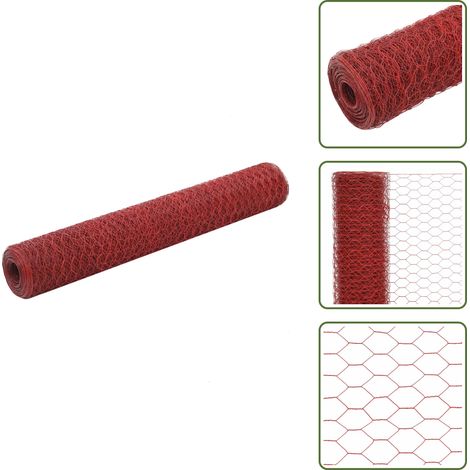 Grillage Acier avec revêtement en PVC 25x1 m Rouge - Grillage - Grillages - Clôture - Clôtures (1/5)