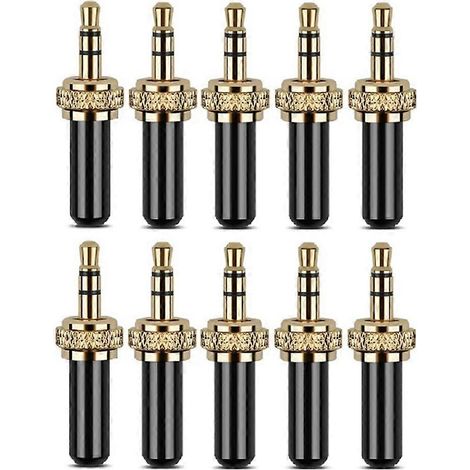 10 Pièces 3.5mm Plugs Connecteur Mini 3.5mm Screw Verrou Stéréo Jack Prise pour Sennheiser pour Shuer sans Fil (1/5)