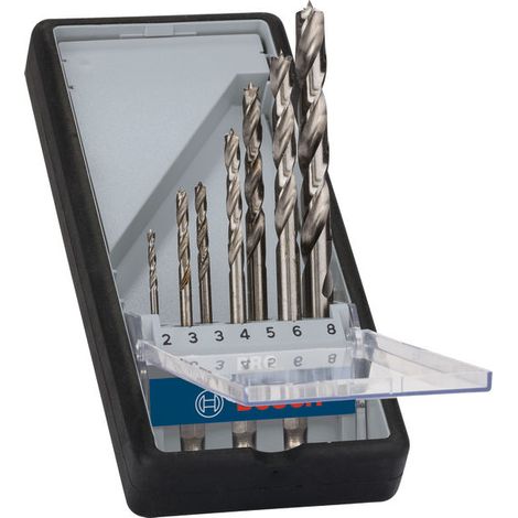 Bosch Accessories 2607019923 Holz-Spiralbohrer-Set 7teilig 2 mm, 3 mm, 3 mm, 4 mm, 5 mm, 6 mm, 8 mm