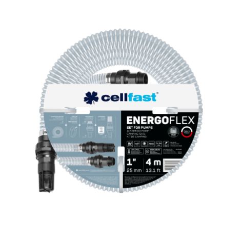 Cellfast Kit de bomba - manguera de sierra de vaivén - cesta y accesorios - Energoflex de 1" 4 m
