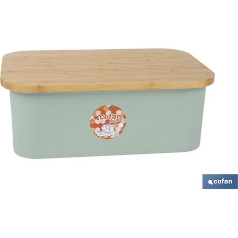 Boîte à pain avec couvercle en bambou, 36 x 24 x 13 cm, capacité de 6,5 litres, design élégant. (1/4)