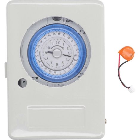 Mechanischer Zeitschalter, 24 Stunden, ABS-Aluminiumlegierung, energiesparend, präziser Timer, AC 100–240 V (1/4)
