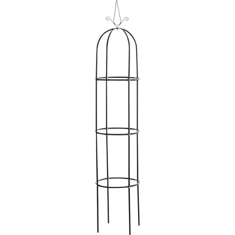 Soporte de estaca de jardín para plantas trepadoras decoración de jardín 190x38 cm metal negro 100003961 (1/5)