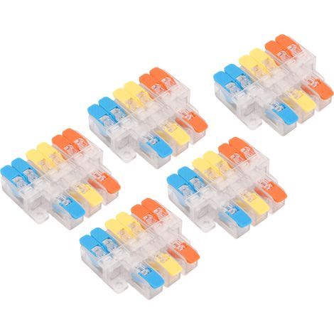 Connecteur de fil électrique 3 en 6 sorties, 5 pièces, 41A, 450V, câble d'épissure de câblage rapide pour 0,5 à 6 mm², 10 à 20awg (1/5)