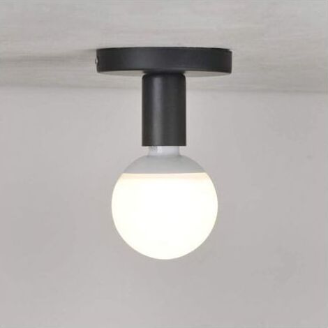 E27 Douille d\\'Ampoule en Métal E27 Douille de Lampe Support Base pour Lampe Support Douille E27 Murale Plafonnier Lampe de plafond pour Couloir Chambre Café Cuisine Salon étude,Noir (1/4)