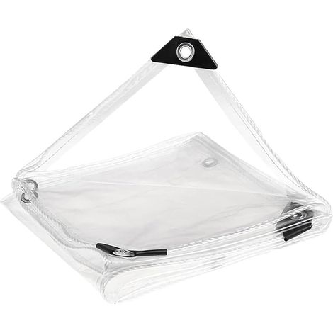 Telo parasole trasparente 100x200 cm, antivento, impermeabile, antistrappo, protettivo per esterni, ideale per barche, piscine e mobili da giardino. (1/5)