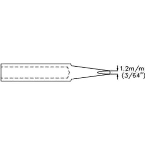 Panne de fer à souder - forme de burin - 1 2 mm (3/64'')